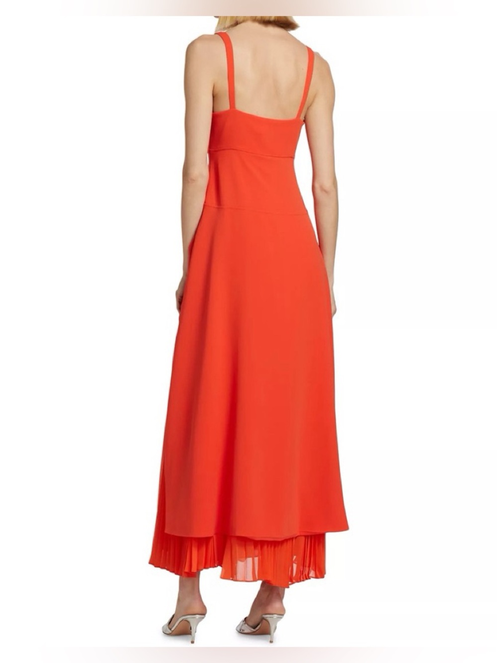 Jonathan Simkhai Sequoia SL Vneck Midi Dress in Flame - Picture 3 of 16